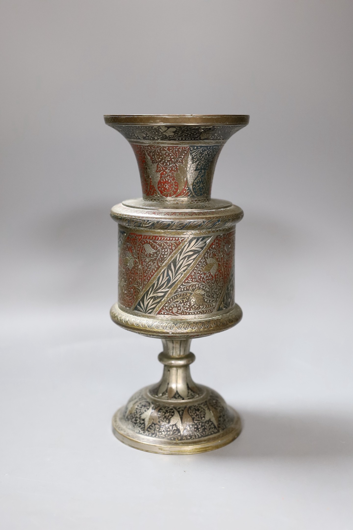 An Indian cast Berberis ware vase, 24cm